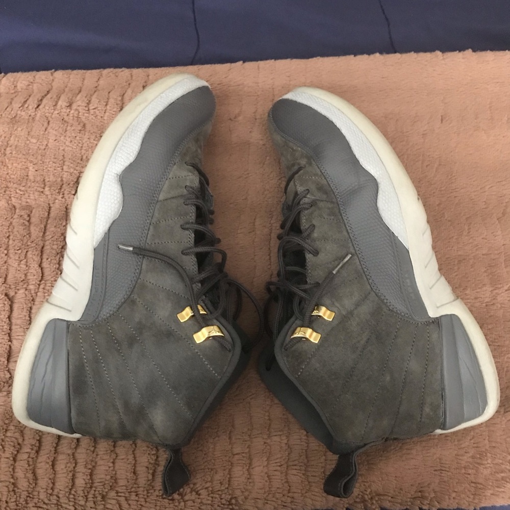 Jordan 12 grey suede